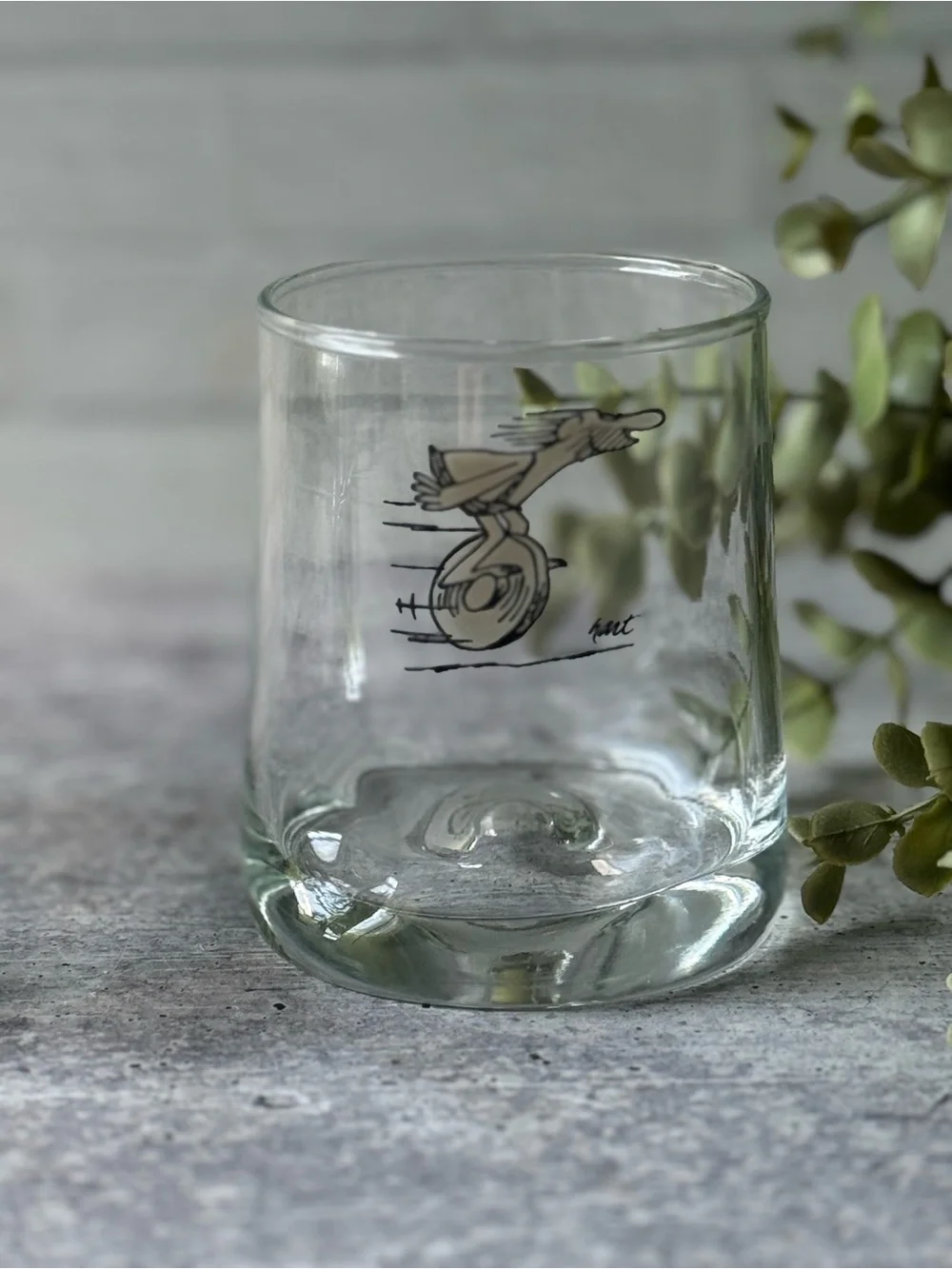 2 Vintage BC Comic Caveman on Wheel Dimpled Tumbler Glasses by Johnny Hart 70s
